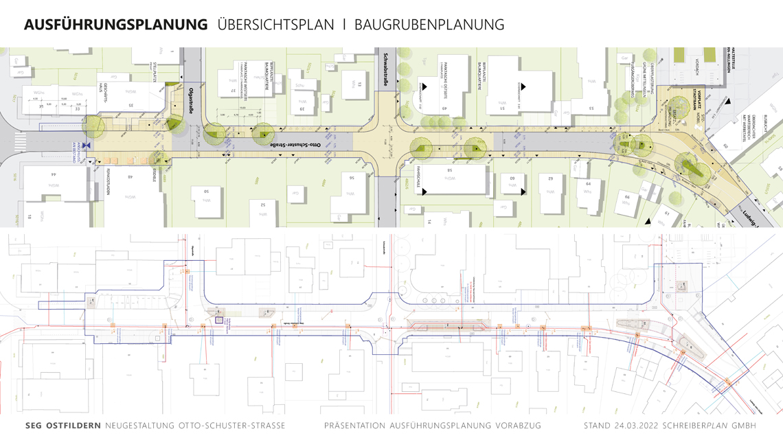 schreiberplan Stuttgart:  Stadt Ostfildern  - Neugestaltung der Otto-Schuster-Straße